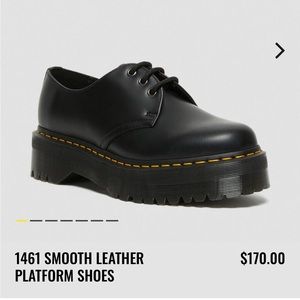 DR MARTENS 1461 SMOOTH LEATHER PLATFORM SHOES